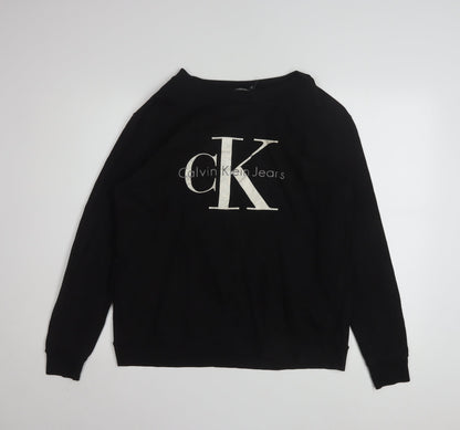 Calvin Klein Jeans Men's Black Logo Pullover Sweatshirt Size S