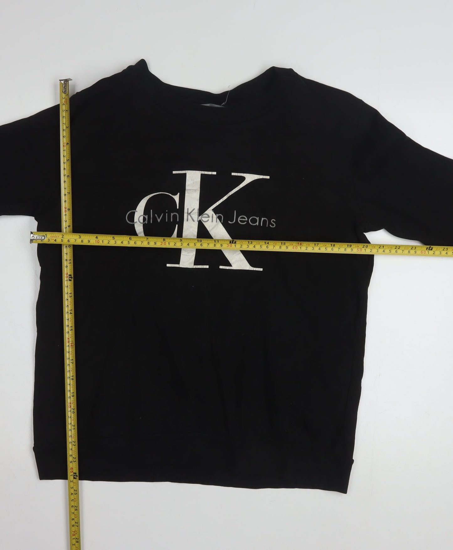 Calvin Klein Jeans Men's Black Logo Pullover Sweatshirt Size S