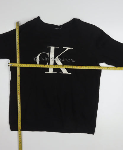 Calvin Klein Jeans Men's Black Logo Pullover Sweatshirt Size S