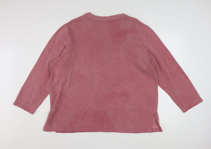 Blair Womens Pink Pullover Sweatshirt XL Cotton Blend Long Sleeve