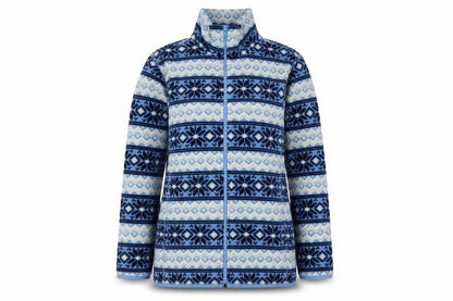 i.b.diffusion Women's Blue Fair Isle Fleece Full Zip Jacket Size S