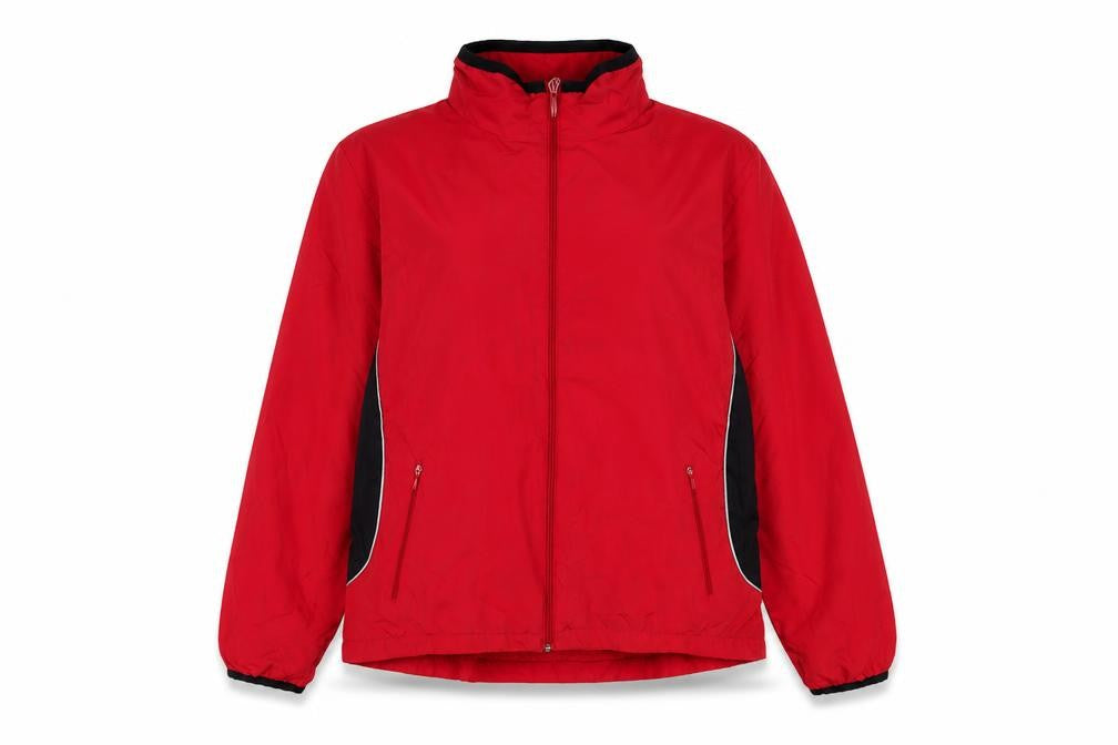 Athletic Works Women Red Windbreaker Jacket L 12/14 Lightweight Polyester