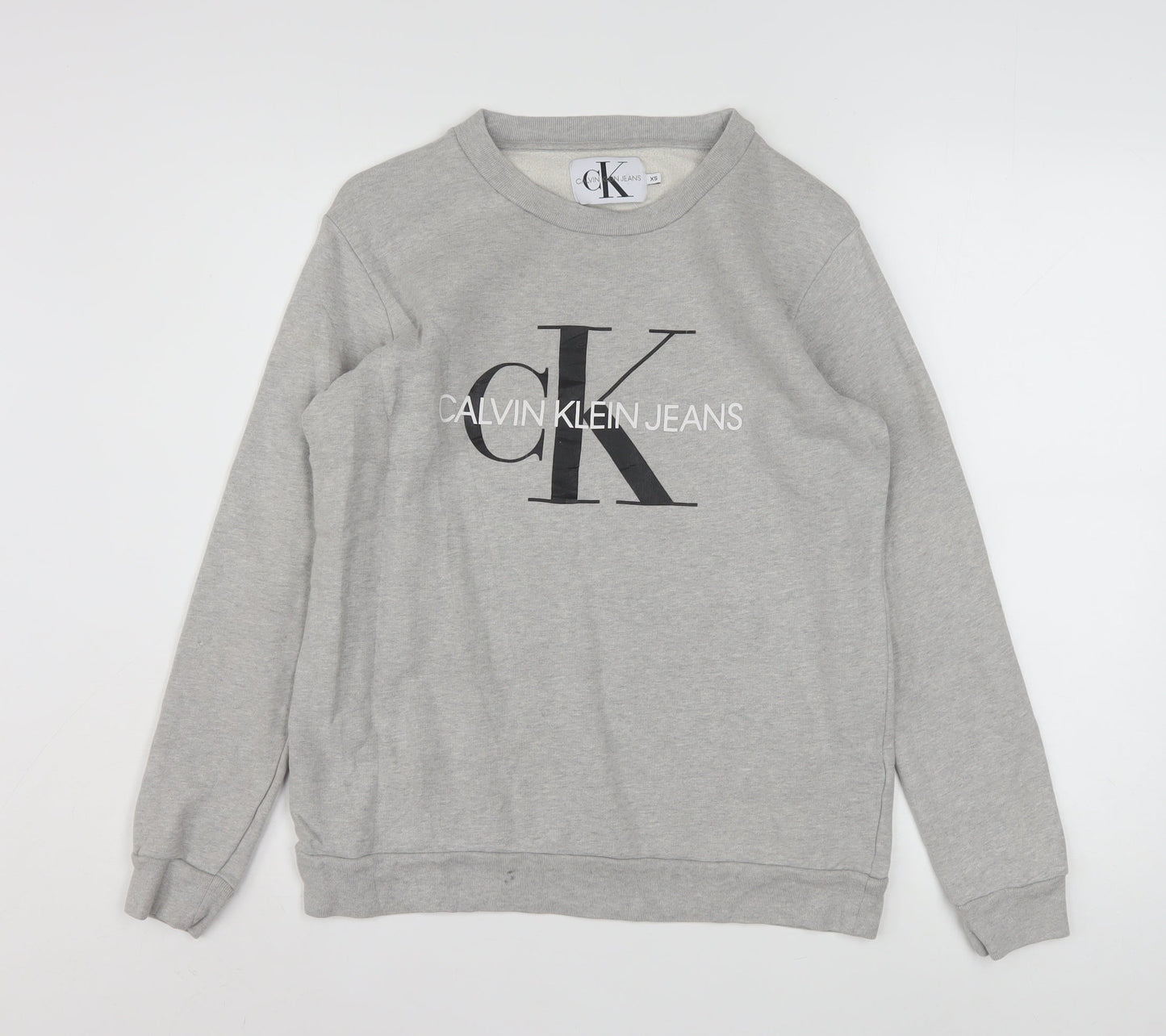 Calvin Klein Jeans Men’s Grey Logo Pullover Sweatshirt XS