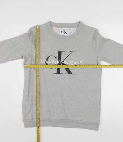 Calvin Klein Jeans Men’s Grey Logo Pullover Sweatshirt XS