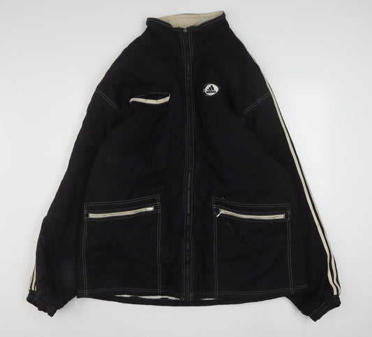 Adidas Mens Black XL Stand-Up Collar Full Zip Sports Jacket