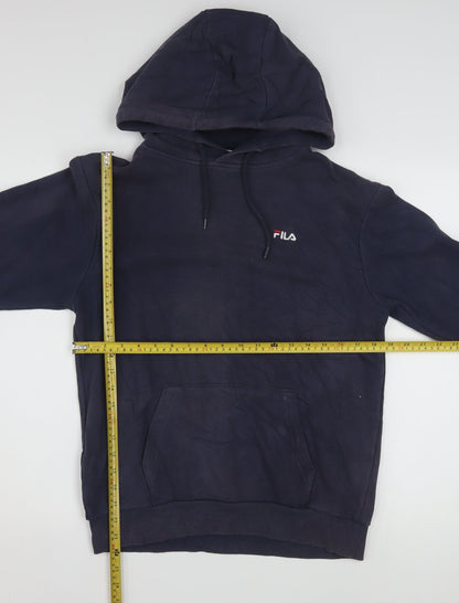 Fila Men's Blue Pullover Hoodie XS Regular Fit Logo Fleece