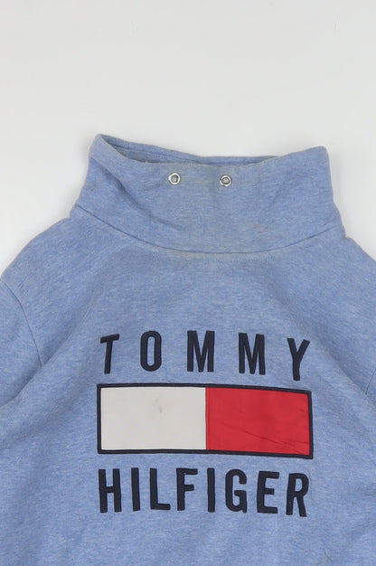 Tommy Hilfiger Women's Blue Logo Pullover Sweatshirt XXS