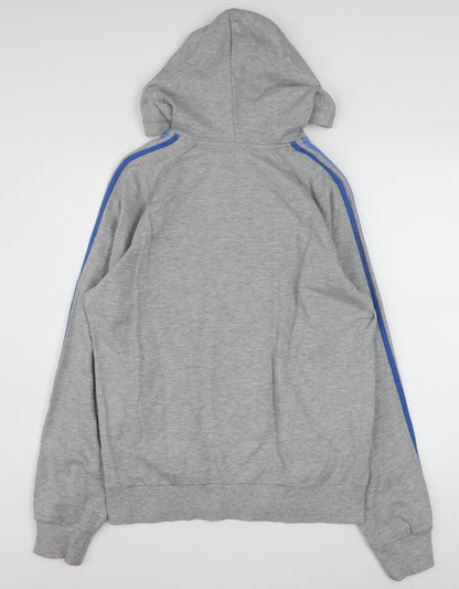 Adidas Men's Grey Full Zip Hoodie M Sports Essentials