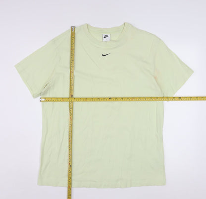 Nike Men's Light Green Cotton Short Sleeve Crew Neck T-Shirt M