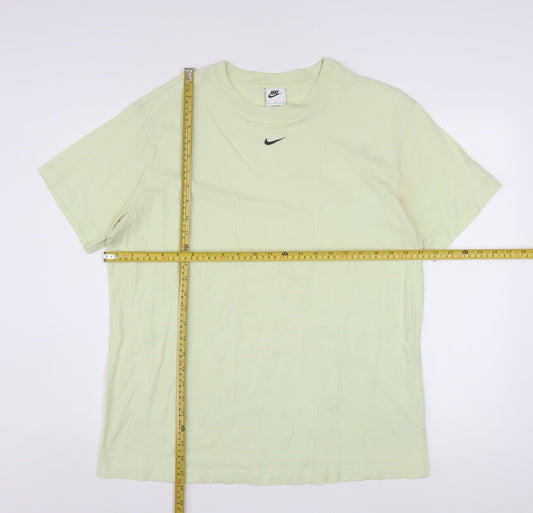 Nike Men's Light Green Cotton Short Sleeve Crew Neck T-Shirt M