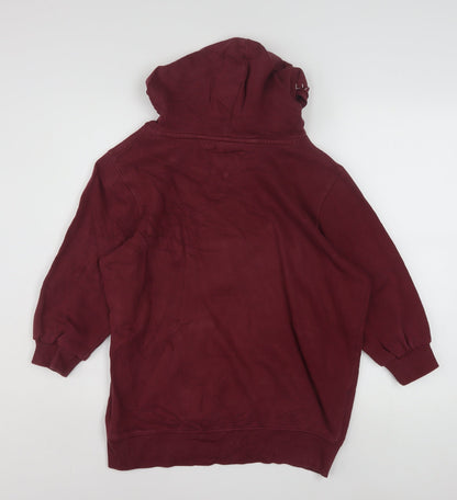 Tommy Hilfiger Boys Burgundy Hoodie Size 176cm Pullover Cotton Blend