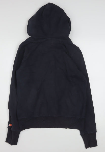 Ellesse Women’s Navy Blue Button Hoodie Size 12 Cotton Blend
