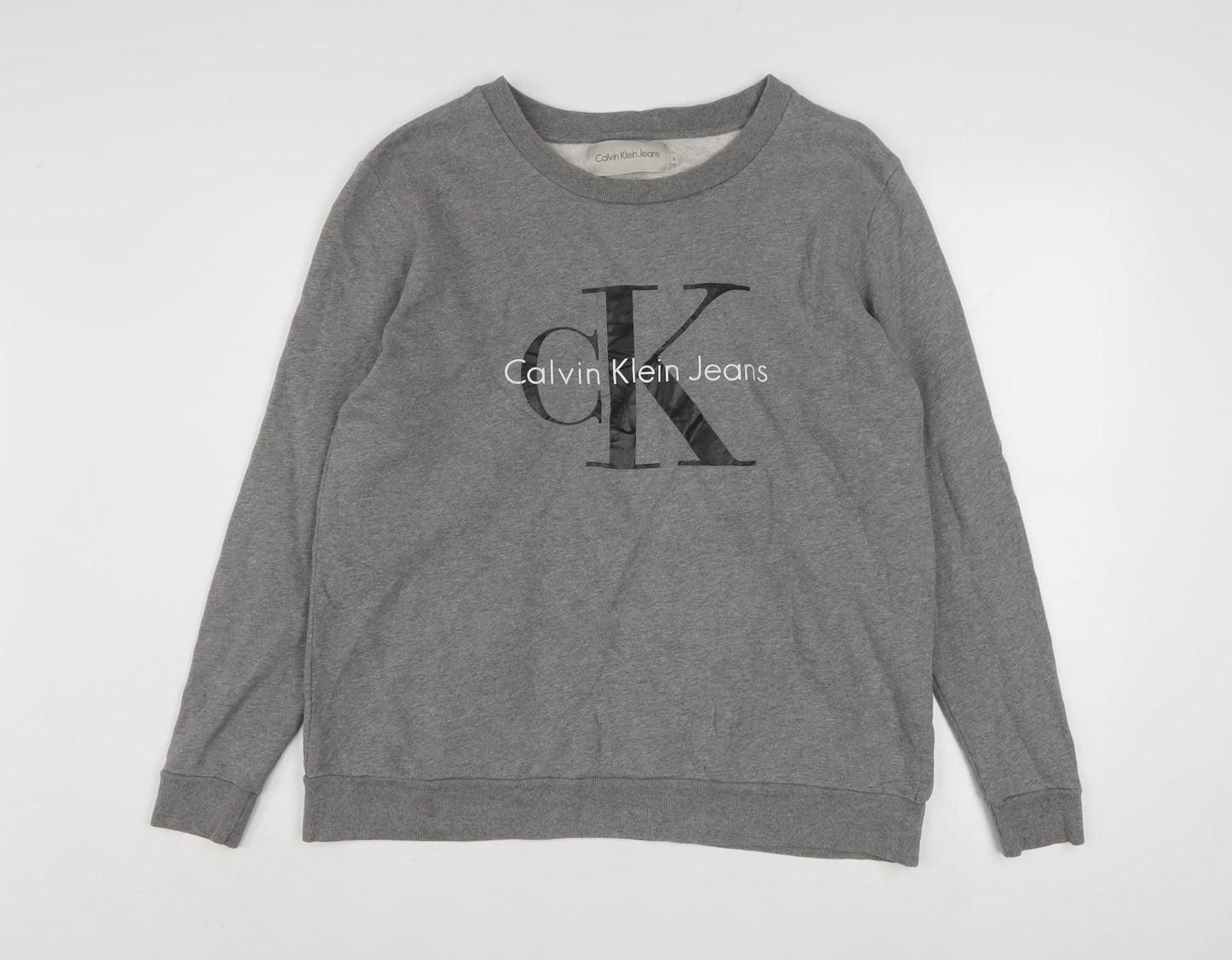 Calvin Klein Jeans Men's Grey Small Logo Crew Neck Sweatshirt