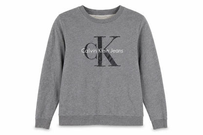 Calvin Klein Jeans Men's Grey Small Logo Crew Neck Sweatshirt