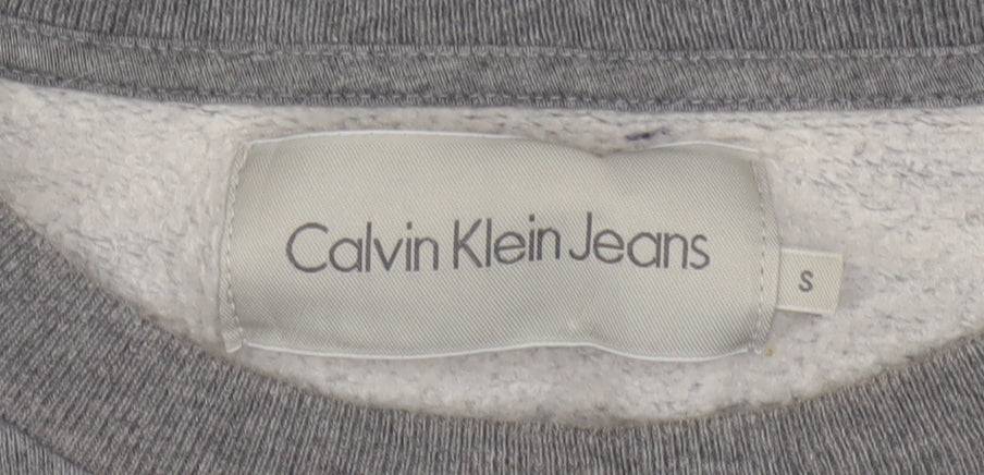 Calvin Klein Jeans Men's Grey Small Logo Crew Neck Sweatshirt