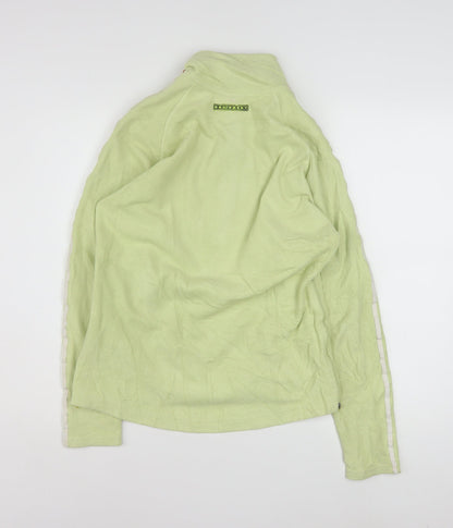 Adidas Women Green Half Zip Fleece Sweatshirt M ClimaWarm Logo Pullover