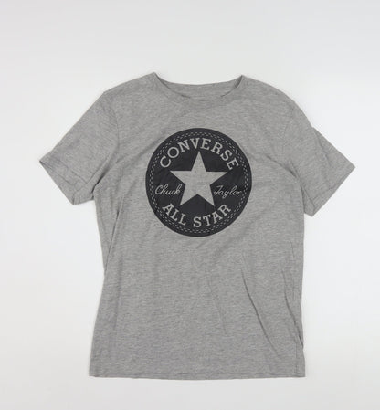 Converse Boys Grey Logo T-Shirt 12-13 Years Casual Short Sleeve Top