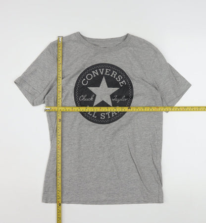 Converse Boys Grey Logo T-Shirt 12-13 Years Casual Short Sleeve Top