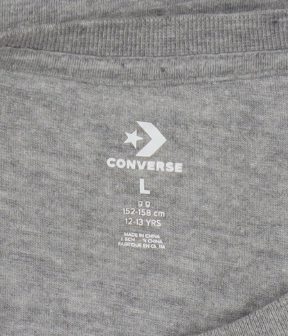 Converse Boys Grey Logo T-Shirt 12-13 Years Casual Short Sleeve Top