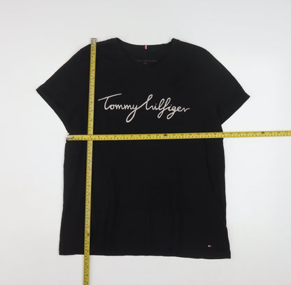 Tommy Hilfiger Women's Black 2XL Cotton Basic T-Shirt