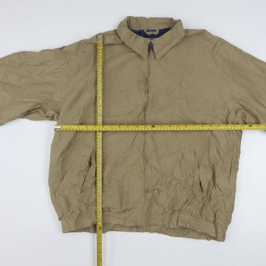 Chaps Men Beige 2XL Polyester Full Zip Lightweight Casual Jacket