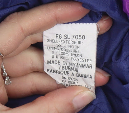 Columbia Women Purple Nylon Parka Jacket L Waterproof Lined Vintage