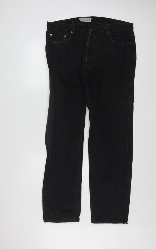 Levi Strauss & Co Men’s Black Straight Jeans W38 L32 Denim Classic