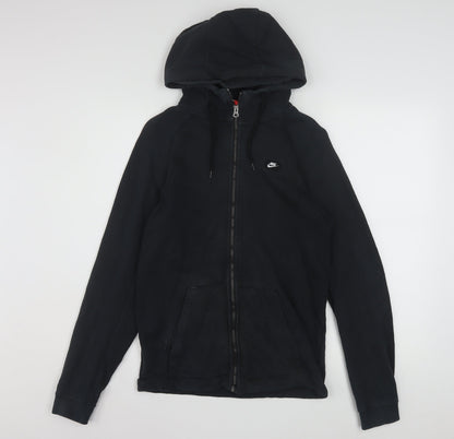 Nike Men's Black Full Zip Hoodie XS Regular Fit Cotton Blend