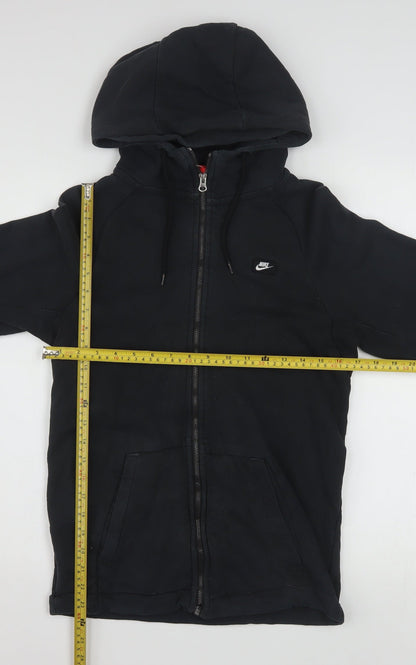 Nike Men's Black Full Zip Hoodie XS Regular Fit Cotton Blend