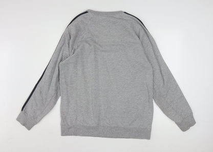 Adidas Men's Grey Crew Neck Pullover Sweatshirt L Sports Style