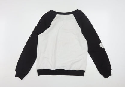 Disney Girls Black & White Mickey & Minnie Sweatshirt M (7-9) Cotton Blend