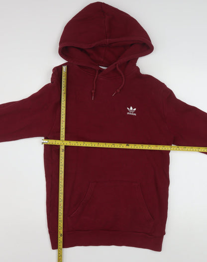 Adidas Men's Red Pullover Hoodie XS Logo Fleece Sweatshirt