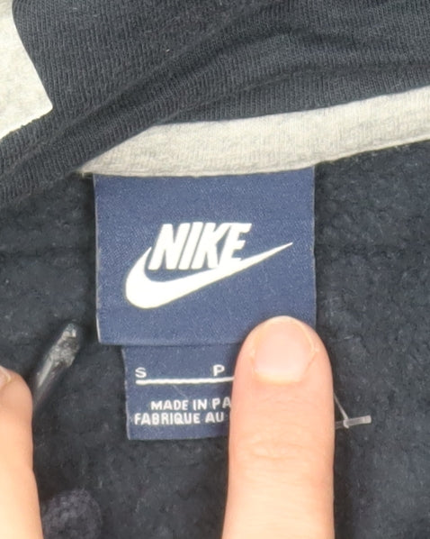 Nike Men's Navy Blue Pullover Hoodie Small Cotton Blend Classic Fit