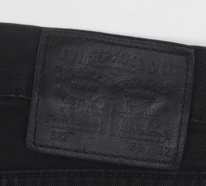 Levi's 522 Men's Black Slim Straight Jeans 31x32 Denim