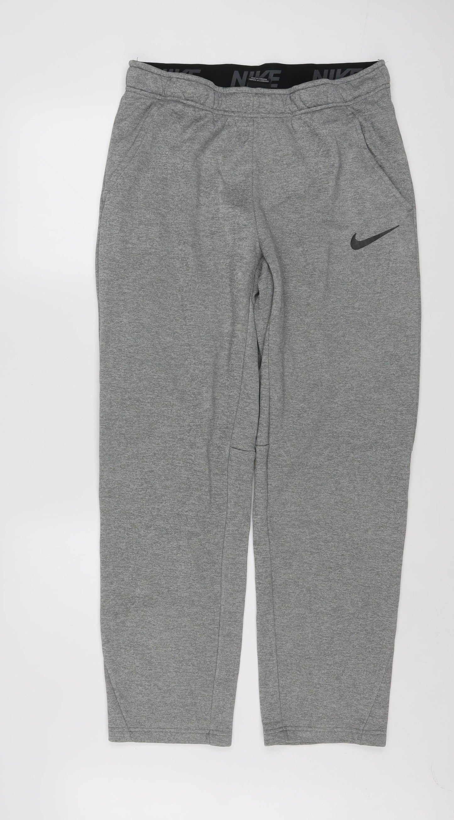Nike Men's Grey Dri-FIT Tapered Jogger Trousers Size S