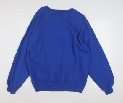 Gildan Women's Blue QUEEN Crown Graphic Pullover Sweatshirt L