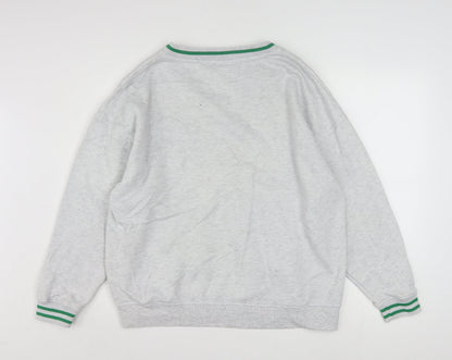 Tom and Jerry Grey V-Neck Pullover Sweatshirt Women S Polyester Blend