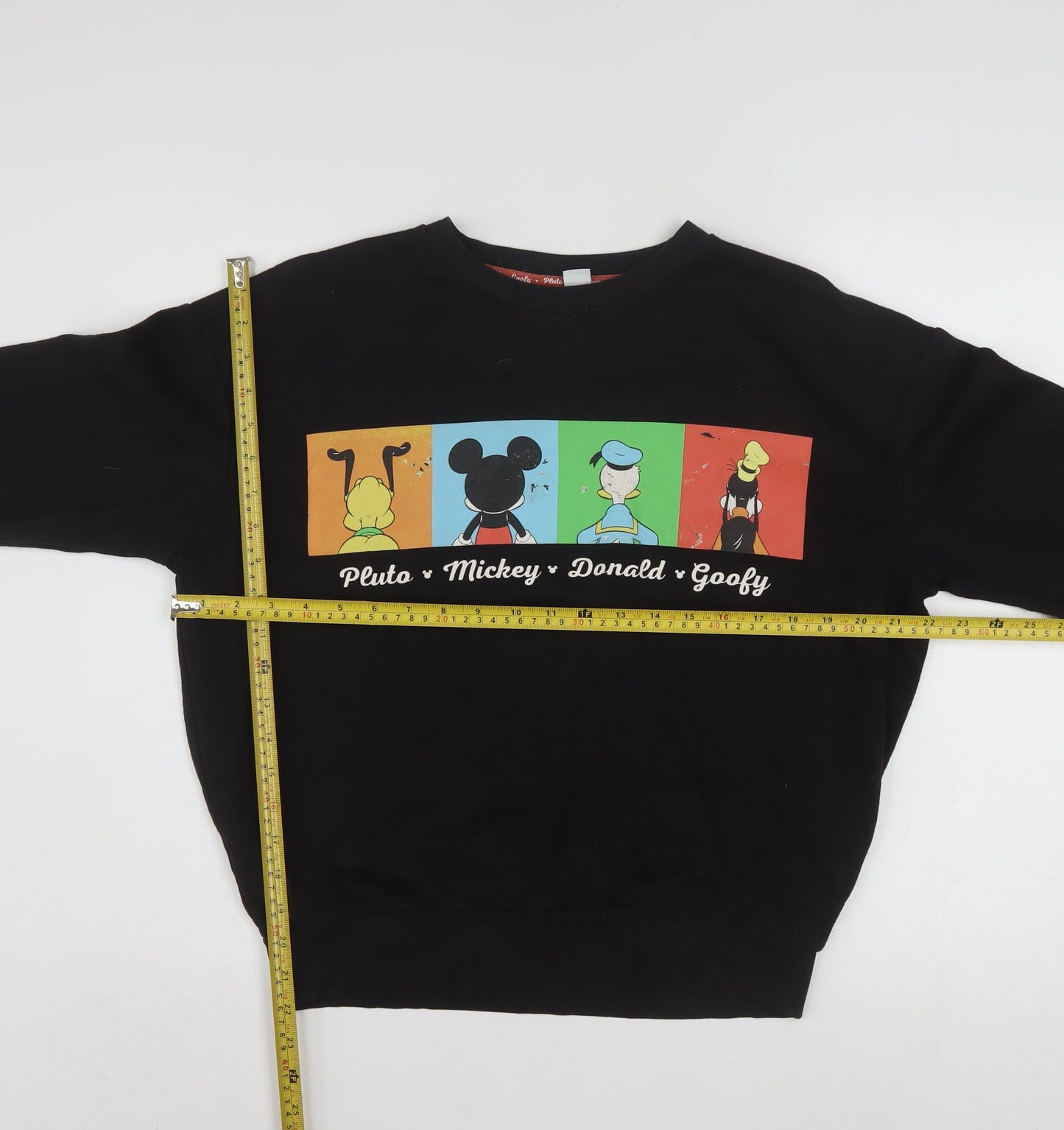 Disney Women's Black Small Mickey Pluto Donald Goofy Sweatshirt