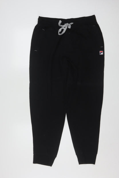 FILA Men's Black Jogger Sweatpants L Jersey Cotton Blend