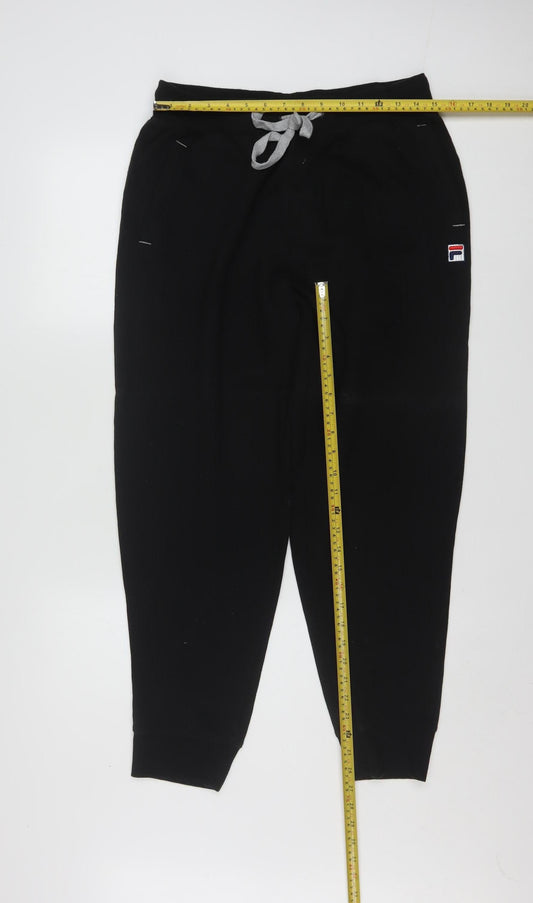 FILA Men's Black Jogger Sweatpants L Jersey Cotton Blend