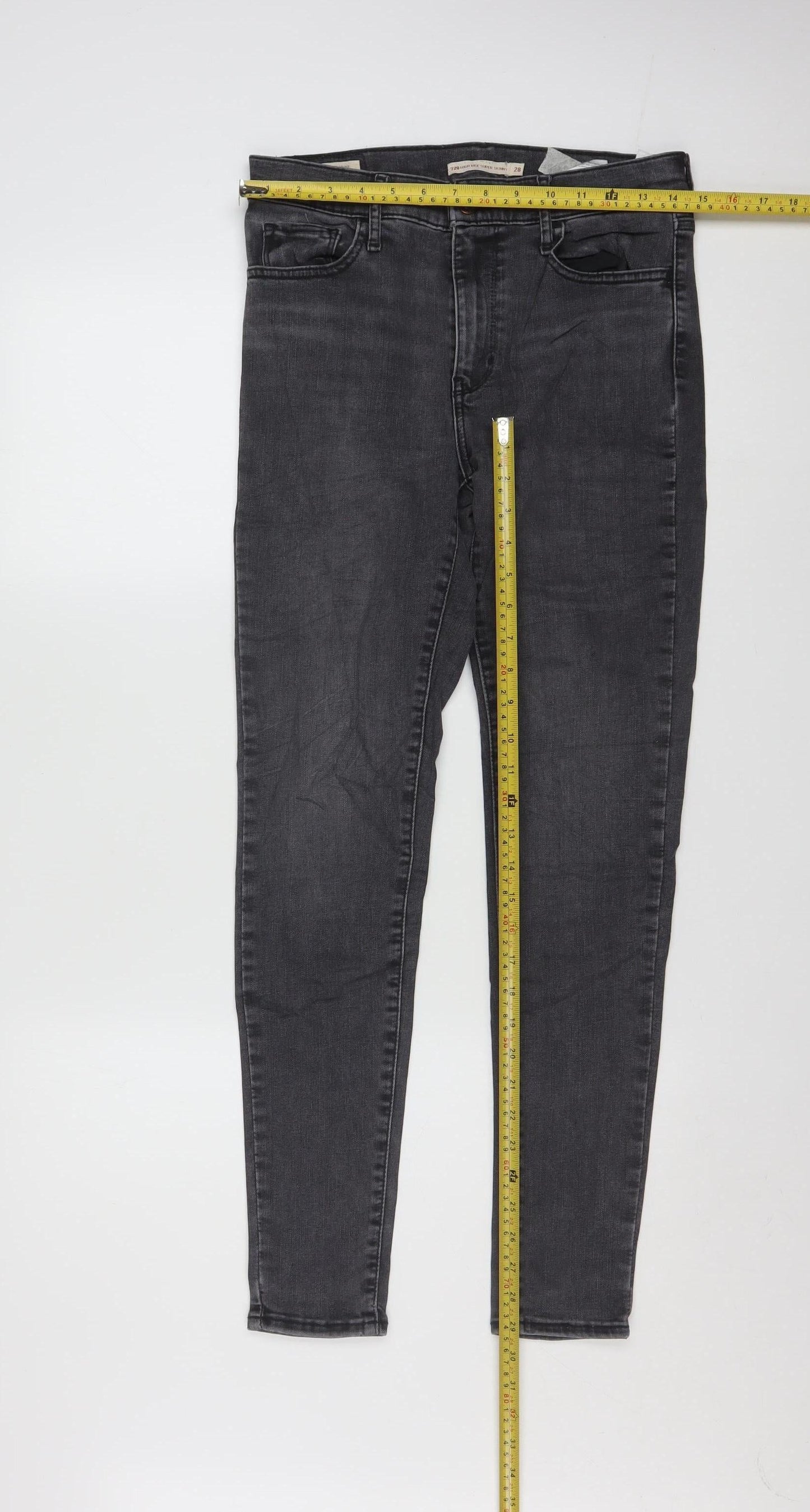 Levi's Women Grey 720 High Rise Super Skinny Jeans Size 28