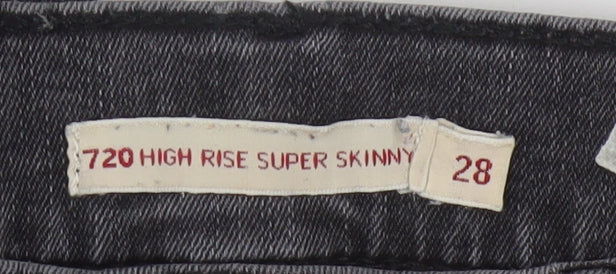 Levi's Women Grey 720 High Rise Super Skinny Jeans Size 28