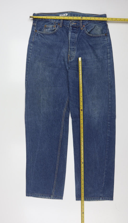 Levi's 501 Men's Blue Straight Leg Jeans W38 L36 Cotton Denim