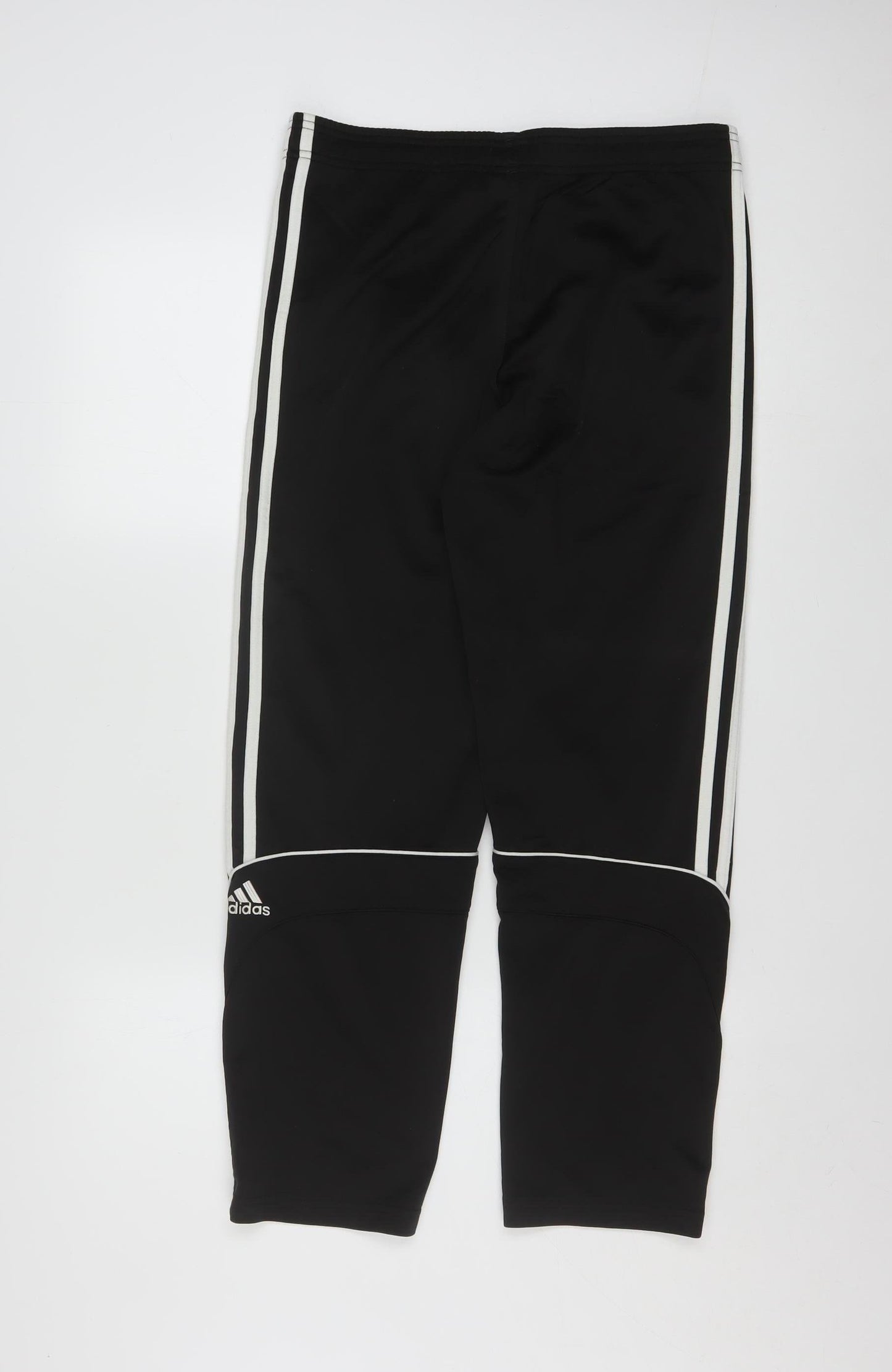 Adidas Teens Black 12A Track Pants with Pockets and Elastic Waist