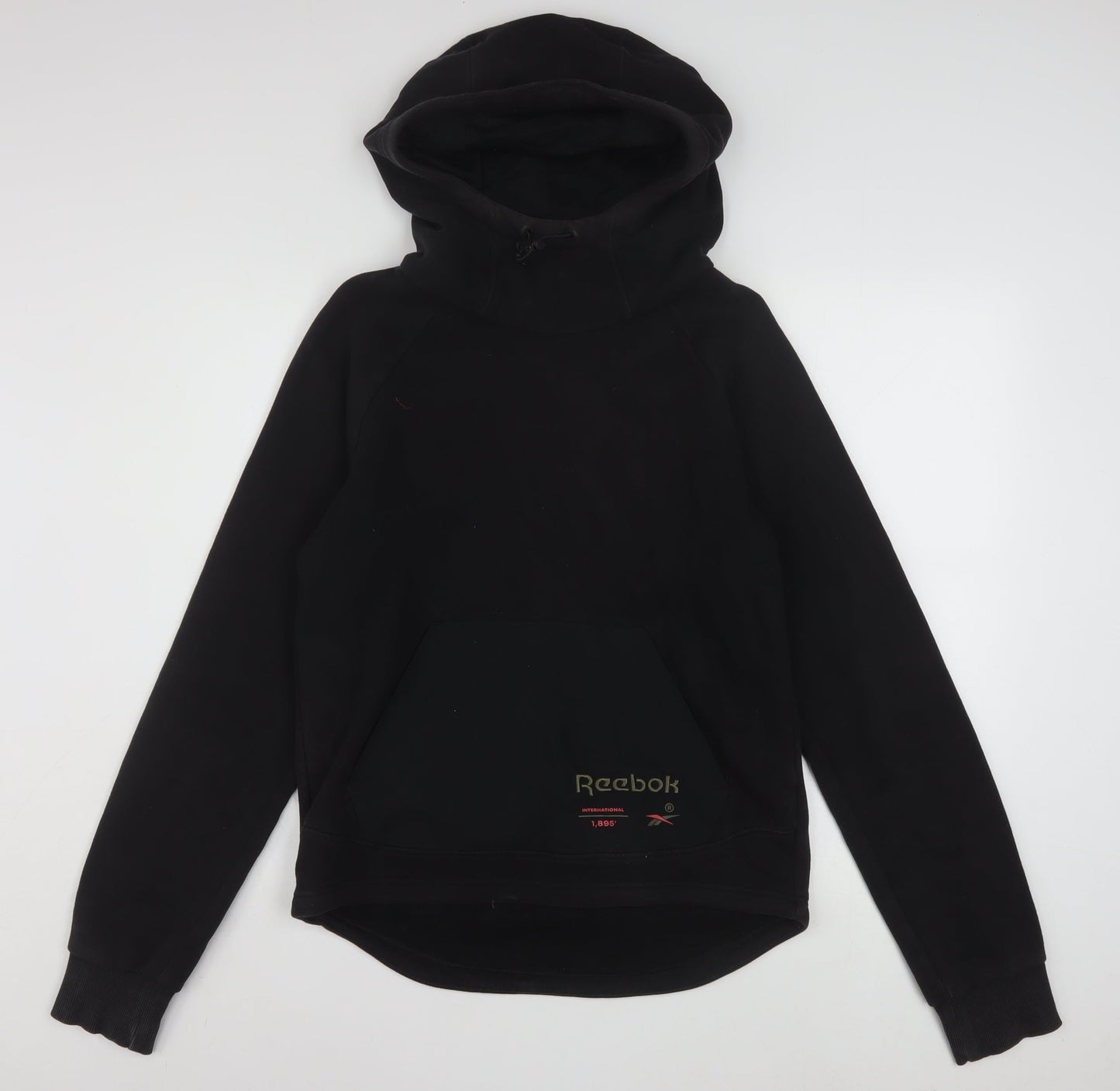 Reebok Men’s Black XS Pullover Hoodie Fleece Cotton Blend