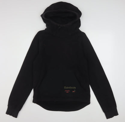 Reebok Men’s Black XS Pullover Hoodie Fleece Cotton Blend