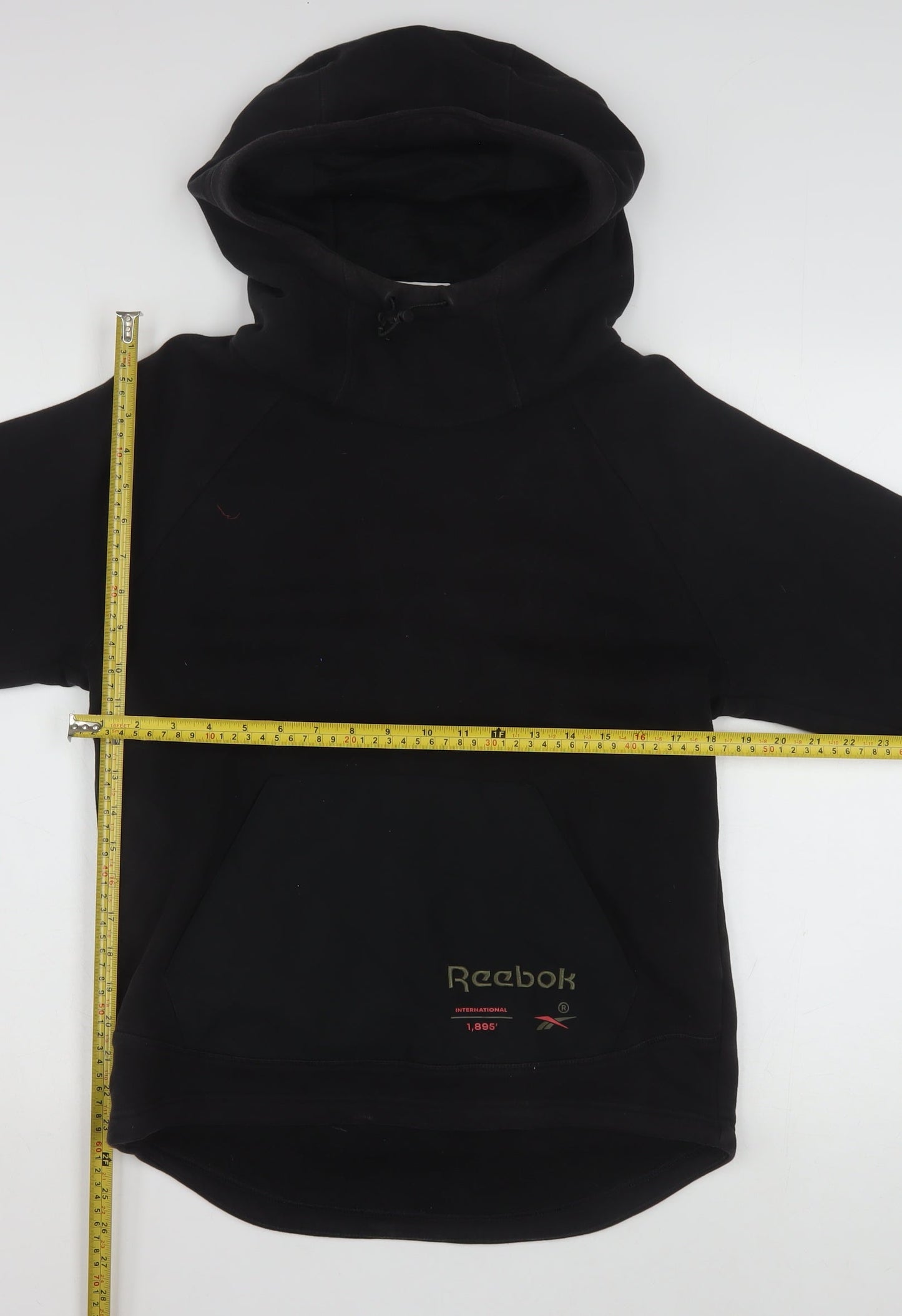 Reebok Men’s Black XS Pullover Hoodie Fleece Cotton Blend