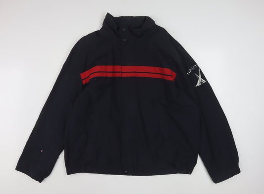 Nautica Men’s Blue Red Stripe 2XL Windbreaker Jacket