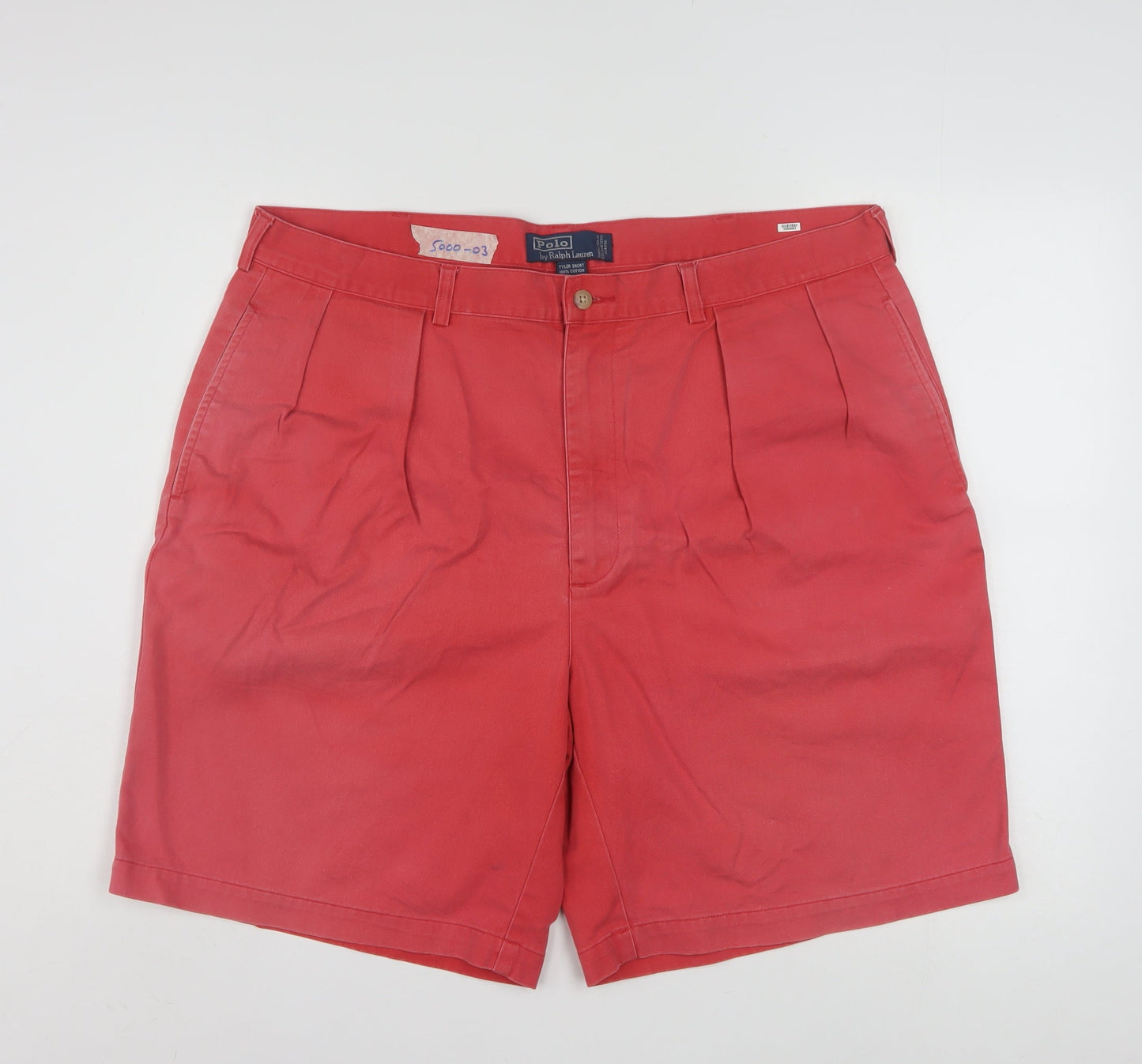 Ralph Lauren Men's Red Chino Shorts 40 Regular Pleated Cotton
