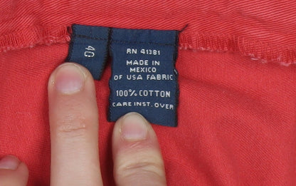 Ralph Lauren Men's Red Chino Shorts 40 Regular Pleated Cotton